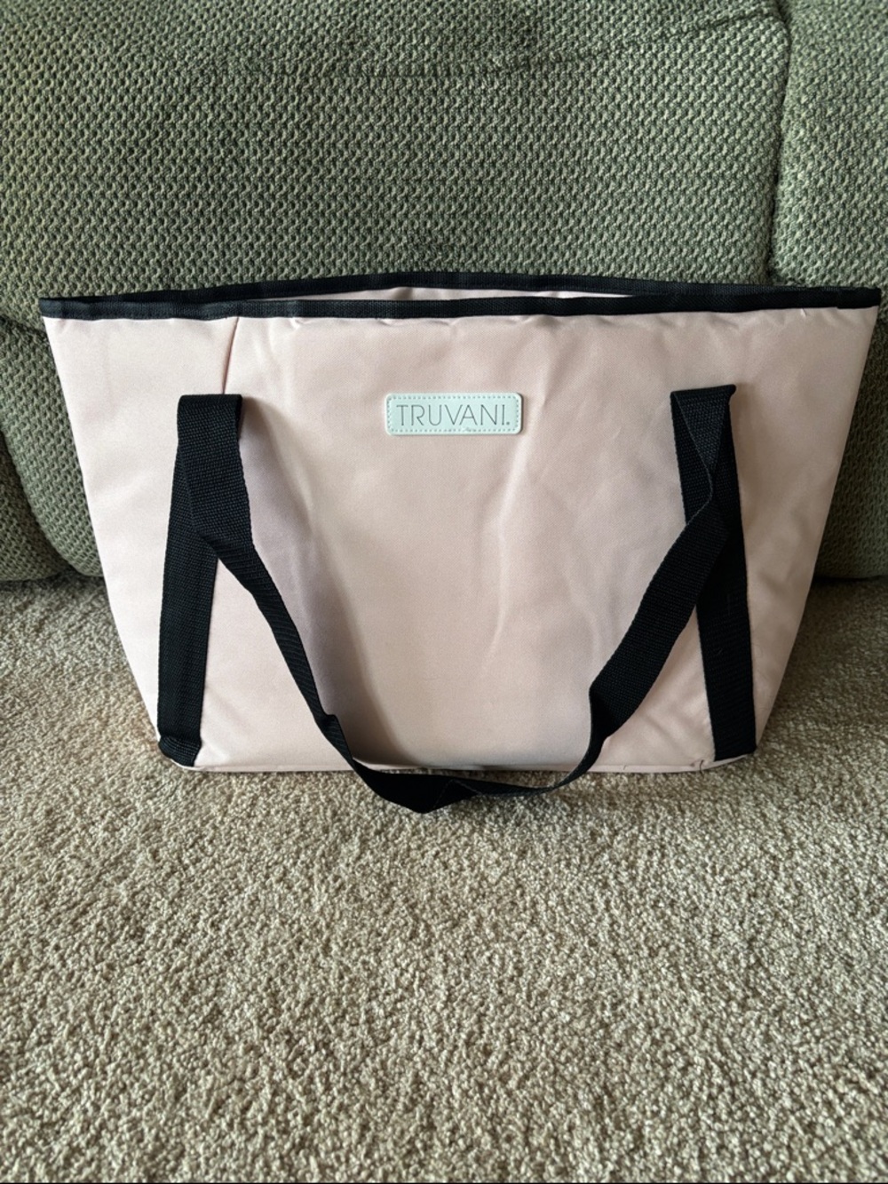 Truvani Blush Pink Tote with Black Straps